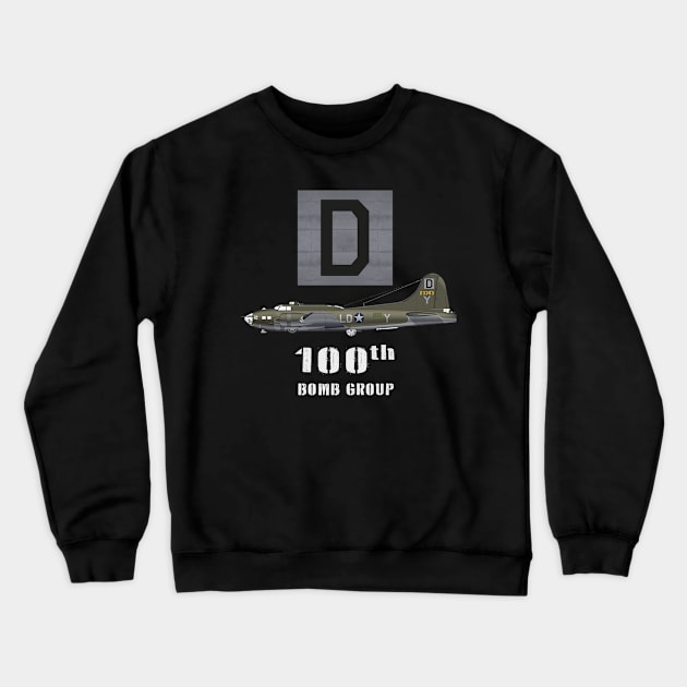 The Bloody 100th Group and B17 Flying Fortress Crewneck Sweatshirt by Jose Luiz Filho